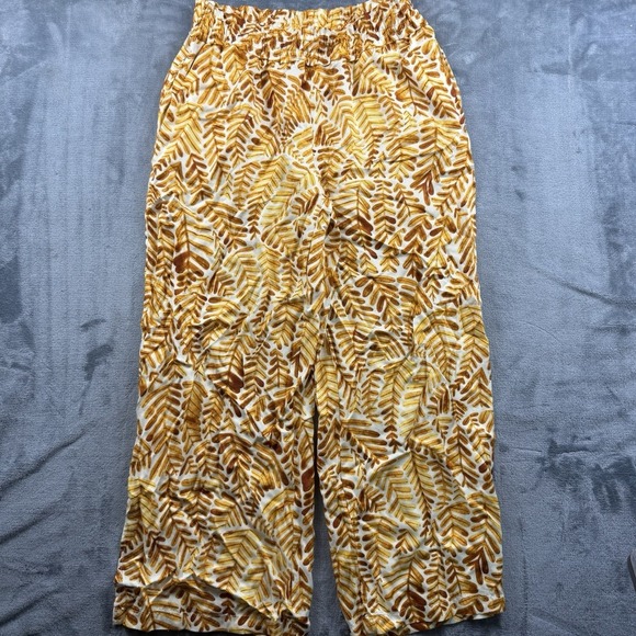 Anthropologie Cecelia Pettersson Wide Leg boho Pull On Floral Print Pants size M - Picture 1 of 7